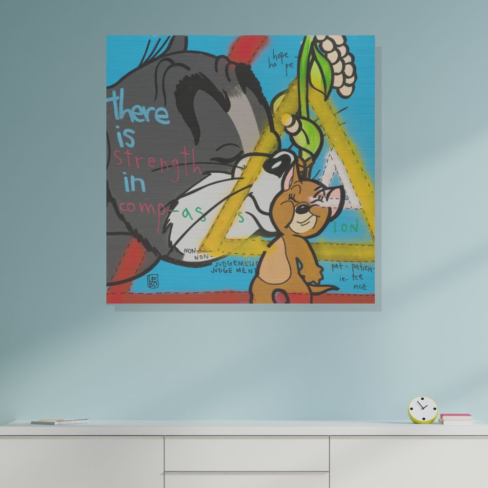 There is Strength in Compassion - Lebo Brushed Aluminum Artbond